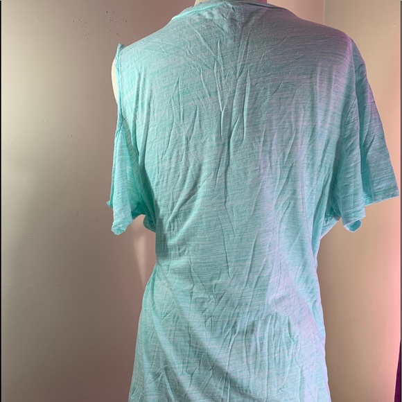 Teal I Ma Belle 2x Blouse Cold Off The Shoulder - Picture 2 of 8